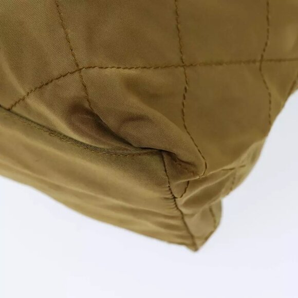 PRADA Quilted Chain Shoulder Bag Nylon Beige Auth ki4426 - Picture 11 of 16